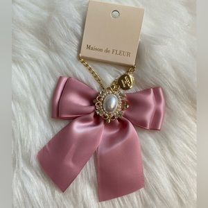 maison de FLEUR Japan Pink Bow ribbon charm New